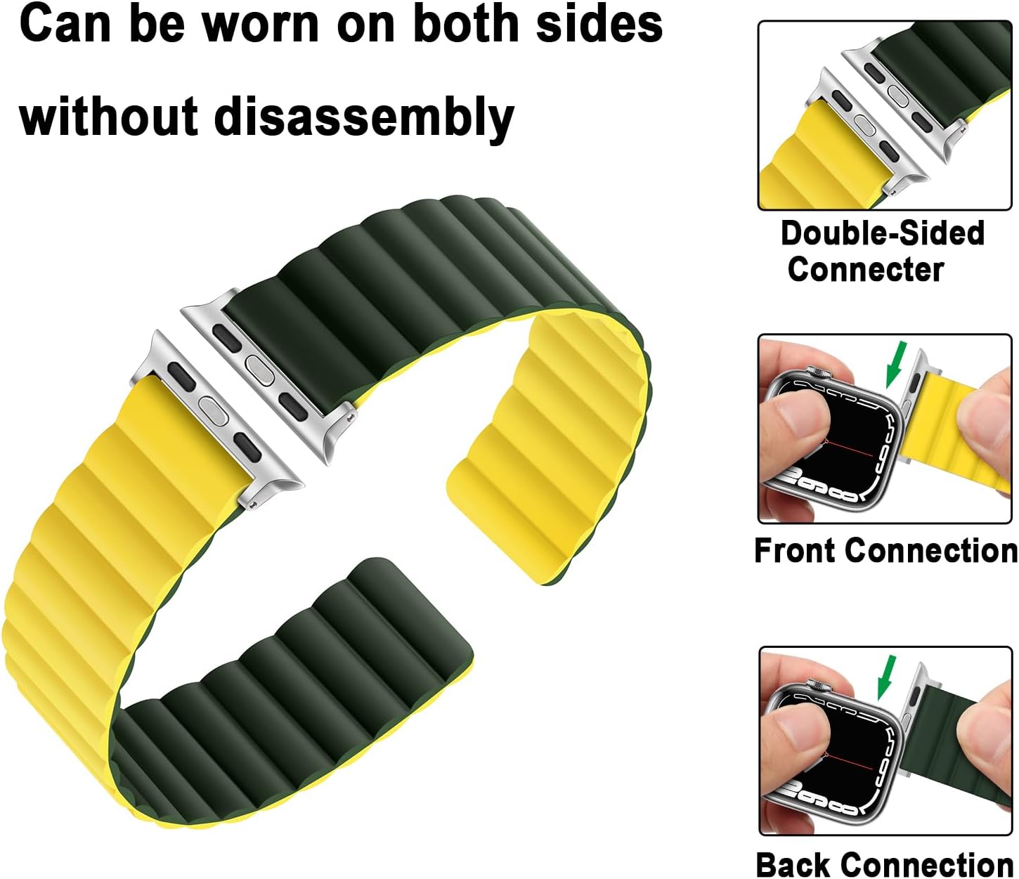 Asli Global Magnetic Band Dual Color For Watch 42/44/45/49mm | Yellow Green Asli Global Magnetic Band Dual Color For Watch 42/44/45/49mm | Yellow Green